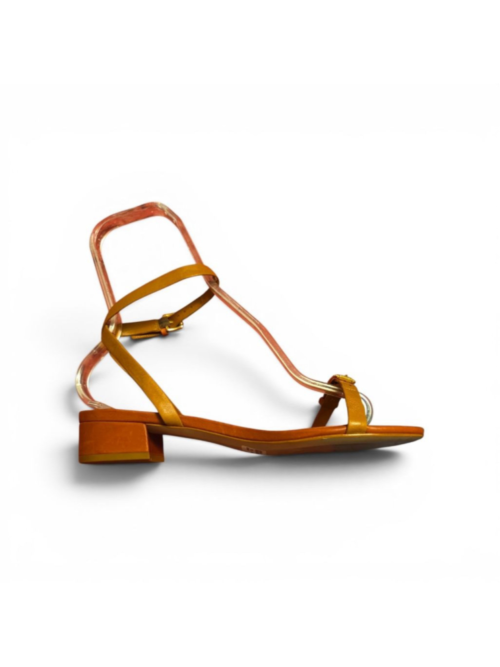 Schutz Brown Aurora Low Block Sandals 8.5 - Picture 3 of 5